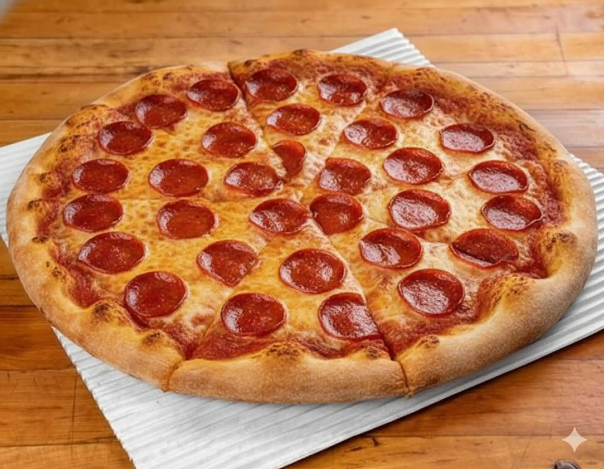 Pepperoni Pizza at Jon's Pizza Calgary - Classic pepperoni on Greek-style pan crust